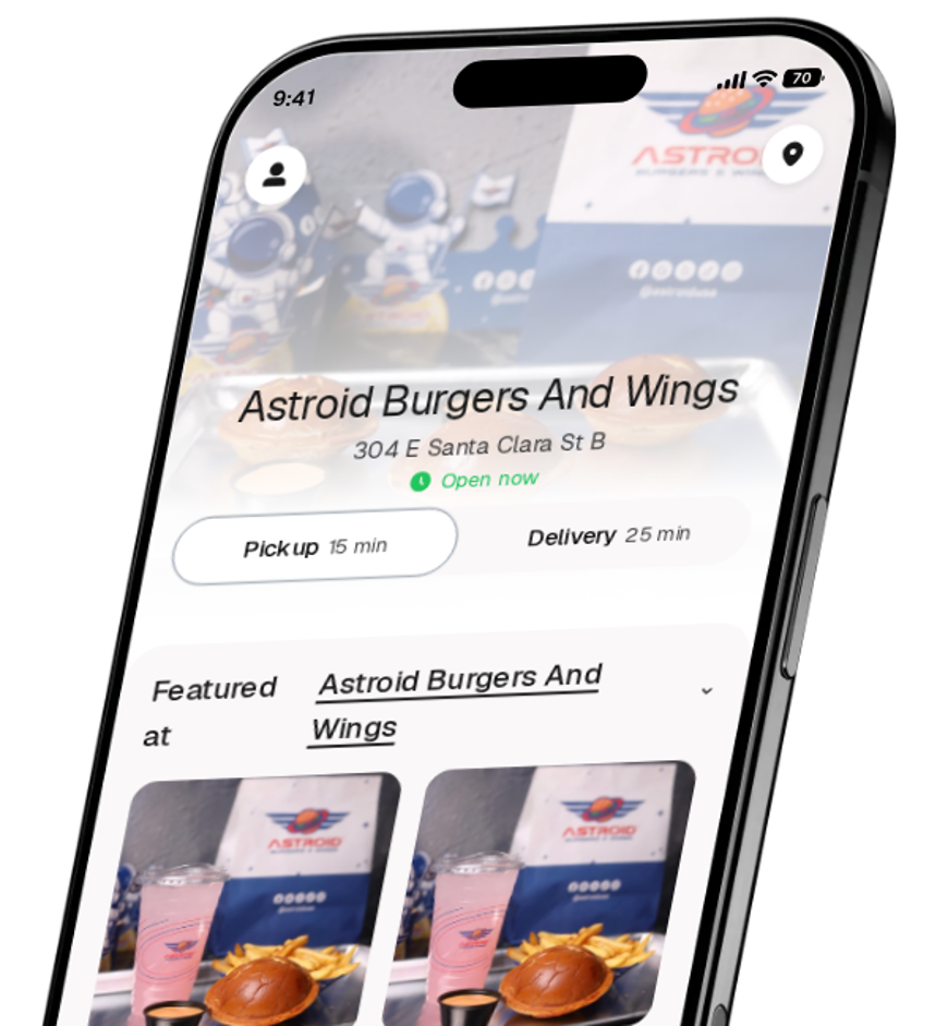 Astroid Burgers And Wings app preview